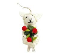 NVOQILIN Joli porte-clés en crochet en forme de mouton - Accessoire pour clés de voiture - Pour maman, épouse, fleur et mouton