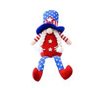 NVOQILIN Jour de l'indépendance rayures étoiles patriotiques vétérans Day Nisse Tomte Président Décoration d'élection 4 juillet Décoration scandinave Décorations de plateau de cuisine Décorations de