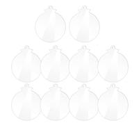 NVOQILIN Lot de 10 boules de Noël en acrylique avec trou à suspendre - Ornements transparents