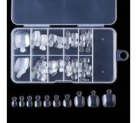 NVOQILIN Lot de 100 faux ongles d'orteils pour ongles d'orteils en acrylique à presser complètement sur les ongles d'orteils pour art à domicile