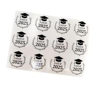 NVOQILIN Lot de 120 autocollants transparents résistants à l'eau pour chapeau de remise de diplôme Classe de 2025 40 mm