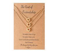 NVOQILIN Lot de 2/3 colliers avec nœud pour meilleure amie, collier d'amitié, bijoux d'anniversaire, de Noël, de demoiselle d'honneur, collier d'amitié pour femme, doré, B, Comme décrit, Comme décrit.