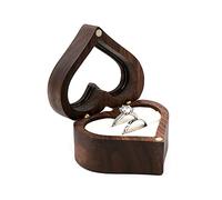 NVOQILIN Lot de 2 boîtes d'amour de mariage en noyer - Emballage cadeau en forme de cœur - Boucles d'oreilles - Organisateur de bijoux en bois pour bijoux