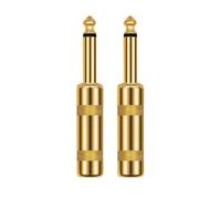 NVOQILIN Lot de 2 connecteurs à souder de 6,35 mm pour guitare, basse et instrument - Connecteurs de scène professionnels
