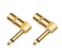 NVOQILIN Lot de 2 connecteurs à souder de 6,35 mm pour guitare, basse et instrument - Connecteurs de scène professionnels