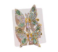 NVOQILIN Lot de 2 épingles à cheveux mobiles en forme de papillon avec strass brillants en trois dimensions