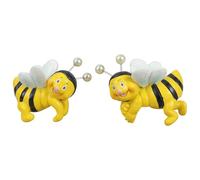 NVOQILIN Lot de 2 jolies figurines d'abeilles grimpantes en résine pour jardin, terrasse, balcon ou décoration intérieure