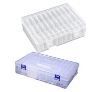 NVOQILIN Lot de 2 organiseurs de bijoux transparents avec 30 et 45 compartiments - Anti-poussière - Pour travaux manuels