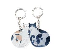 NVOQILIN Lot de 2 porte-clés en bois pour couple de loutres assortis pour la Saint-Valentin, sac à dos, étiquettes de voiture, porte-clés imitation bois