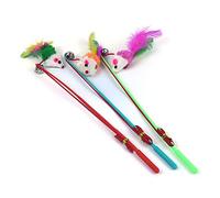 NVOQILIN Lot de 3 baguettes interactives avec baguette colorée pour chaton et chaton - Jouet interactif amusant pour intérieur et chat adulte