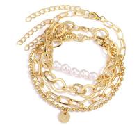 NVOQILIN Lot de 3 chaînes de perles faites à la main, réglables, idéales pour un usage quotidien et une fête, taille unique, Comme décrit