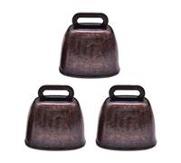 NVOQILIN Lot de 3 cloches en cuivre pour bétail, bétail, animaux de la ferme, bronze, pour cheval, mouton, chèvre, animal de compagnie, balles en mousse arc-en-ciel, pour dressage de chien, mini jouet