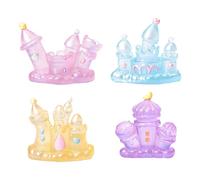 NVOQILIN Lot de 4 figurines miniatures de châteaux miniatures pour décoration de jardin