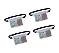 NVOQILIN Lot de 4 sacs de rangement transparents haute capacité pour smartphone Texture PVC Parfait pour la plage, la natation et les sports nautiques Support de téléphone étanche en PVC