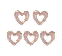 NVOQILIN Lot de 5 pendentifs en acrylique creux en forme de cœur pour fabrication de bijoux, accessoires de fabrication de bijoux de fête de mariage, taille unique, Comme décrit