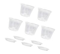 NVOQILIN Lot de 5 supports de fleurs translucides avec trous de drainage pour une croissance optimale des racines et une croissance simple