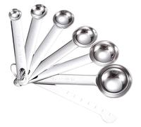 NVOQILIN Lot de 7 cuillères à mesurer en acier inoxydable avec marquage transparent pour des ingrédients liquides et secs précis