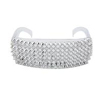 NVOQILIN Lunettes de soleil punk - Protection solaire - Populaire - Rockers - Hiphop - Pour festival de musique - Utilisation quotidienne - Punk Rock, Cadre blanc argenté D