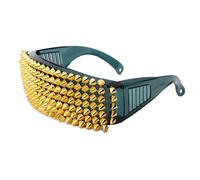 NVOQILIN Lunettes de soleil punk - Protection solaire - Populaire - Rockers - Hiphop - Pour festival de musique - Utilisation quotidienne - Punk Rock, Cadre noir - Diamètre doré