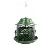 NVOQILIN Mangeoire à oiseaux d'extérieur résistante aux intempéries - Construction en métal robuste - Grand plateau surélevé - Facile à remplir - Décoration de jardin - Anti-écureuils - En métal à