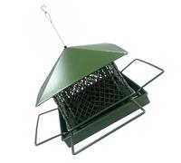 NVOQILIN Mangeoire à oiseaux d'extérieur résistante aux intempéries - Construction en métal robuste - Grand plateau surélevé - Facile à remplir - Décoration de jardin - Anti-écureuils - En métal à