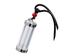 NVOQILIN Médaillon funéraire avec pendentif urne funéraire pour cendres et cheveux - Pour homme et femme, Bottle Silver, Acier titane + cristal K9