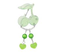 NVOQILIN Mousqueton en forme de cerises en acrylique - Porte-clés - Pendentif pour téléphone - Sac à dos - Boucle décorative - Accessoires de bricolage - Mousqueton en forme de acrylique, Vert, One