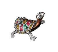 NVOQILIN Organisateurs de bijoux émaillés artisanaux dans de jolis motifs de tortues avec construction en métal robuste en forme de tortue Plateau de chevet tendance