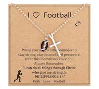 NVOQILIN Pendentif Crucifix inspiré du basket-ball, volley-ball, football, cadeau pour fan de sport, football, Comme décrit, Comme décrit.