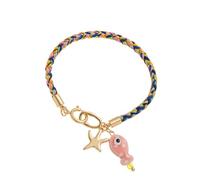 NVOQILIN Pendentif en forme de poisson en céramique avec fil tressé coloré étoile Accent décontracté Chaîne de poignet Accessoire quotidien Bijoux, taille unique, Comme décrit