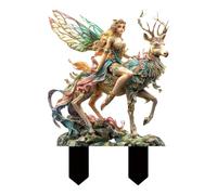 NVOQILIN Piquet de jardin léger en acrylique avec motifs de fées gravés pour une présentation artistique en plein air