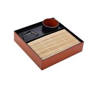 NVOQILIN Plateau de service carré de style japonais avec compartiment à sauce concave - Vaisselle robuste pour dîner de fête