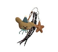 NVOQILIN Porte-clés confortable en polyester doux et alliage pour sac de dessin animé pour ajouter du plaisir à vos accessoires, accessoire de sac à la mode, Ours chapeau vert