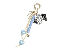 NVOQILIN Porte-clés en corde tressée avec pendentif en forme de cœur pour sac à main, décoration de sac à main, porte-clés en corde tressée, bleu ciel