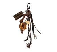NVOQILIN Porte-clés en forme de pain alcalin fait à la main - Matériaux robustes - Joli nœud - Accessoire pour décoration intérieure de véhicule