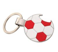 NVOQILIN Porte-clés en métal avec décapsuleur en forme de ballon de football pour sacs à dos, clés de voiture et d'équipe, cadeaux pour usage quotidien, décorations d'anniversaire rondes
