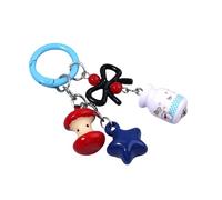 NVOQILIN Porte-clés initiale pour femme - Nœuds - Étoile - Champignon - Anneaux de voiture - Accessoires de sac de Saint-Valentin - Breloques de sac à main, Q1925 2