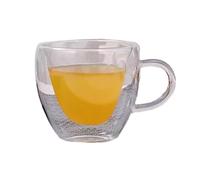 NVOQILIN Romantics Tasse à café isotherme à double paroi en forme de cœur avec poignée pour boissons chaudes au bureau ou à la maison