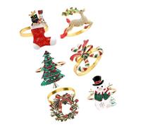 NVOQILIN Ronds de serviette de Noël en métal pour décoration de table de fête, festival, salle à manger