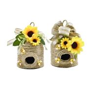 NVOQILIN Rustics Lot de 2 décorations de ruches en bourdons naturels pour maison, printemps/été, cuisine
