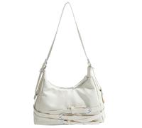 NVOQILIN Sac à aisselles d'automne et d'hiver pour femme, demi-lune, tendance, bandoulière, shopping, trajet, en cuir PU, pour l'automne et l'hiver, épaules tendance, aisselles, blanc, One Size