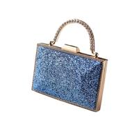 NVOQILIN Sac à bandoulière à paillettes dorées à la mode avec sangle unique et poignée supérieure pour des tenues de soirée élégantes, bleu, One Size