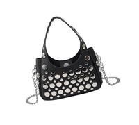 NVOQILIN Sac à bandoulière créatif pour femme - Élégant sac à main clouté - Bandoulière amovible pour les trajets et les réunions d'affaires, Noir , One Size