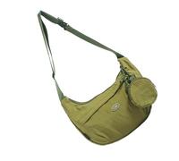 NVOQILIN Sac à bandoulière demi-lune pour femme en nylon léger avec plusieurs compartiments pour les trajets et les sorties décontractées, sangle réglable, Vert, One Size