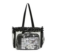 NVOQILIN Sac à bandoulière flexible et fin transparent pour ruban vis, rudiments Plan dense à porter constamment avec dessin animé, Noir , One Size