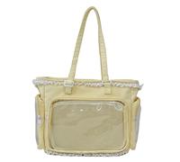 NVOQILIN Sac moderne transparent pour jeunes en tissu polyamide permanent avec ceinture d'épaule modifiable élégante et fine pour un usage quotidien, jaune, One Size