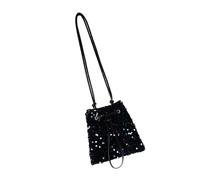 NVOQILIN Sac seau à paillettes pour femme - Sac à main à bandoulière avec cordon de serrage - Cadeau de soirée pour femme, Bleu coloré., One Size