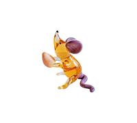 NVOQILIN Sculpture créative en verre coloré en forme de souris volant des œufs fabriquée à la main - Ornement animal miniature pour la maison, le bureau, la voiture