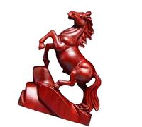 NVOQILIN Sculpture de cheval en bois sculptée à la main pour le bureau de travail et la prospérité 2026