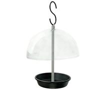NVOQILIN Station d'alimentation en forme de dôme pour oiseaux sauvages - Large protection de toit - Grande conservation pour oiseaux de jardin - Dôme à suspendre - Grand plateau de toit